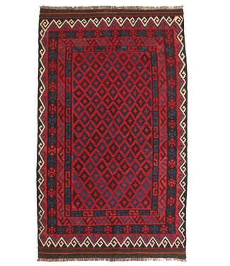 Kelimshop Maimana  Hand Woven Afghan Wool Kilim Area Rug 217x128cm
