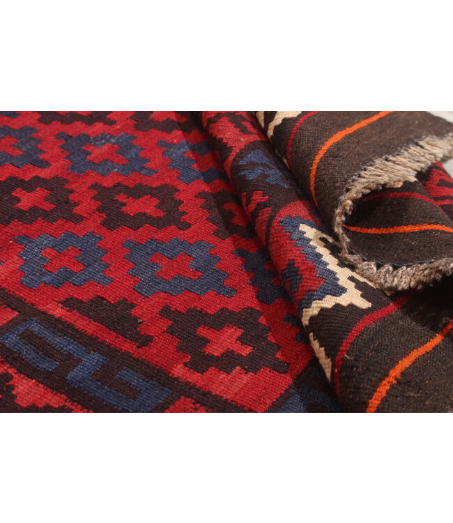 Maimana Hand Woven Afghan Wool Kilim Area Rug 217x128cm
