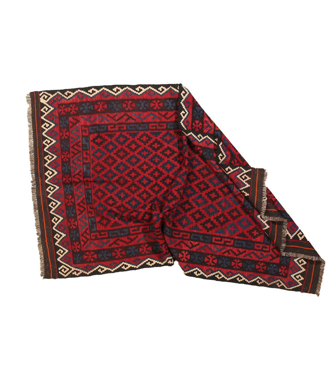 Maimana Hand Woven Afghan Wool Kilim Area Rug 217x128cm