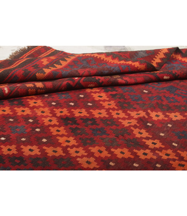 Maimana Handgemaakt Oosters Kelim Wol Vloerkleed  kelim  280x240cm