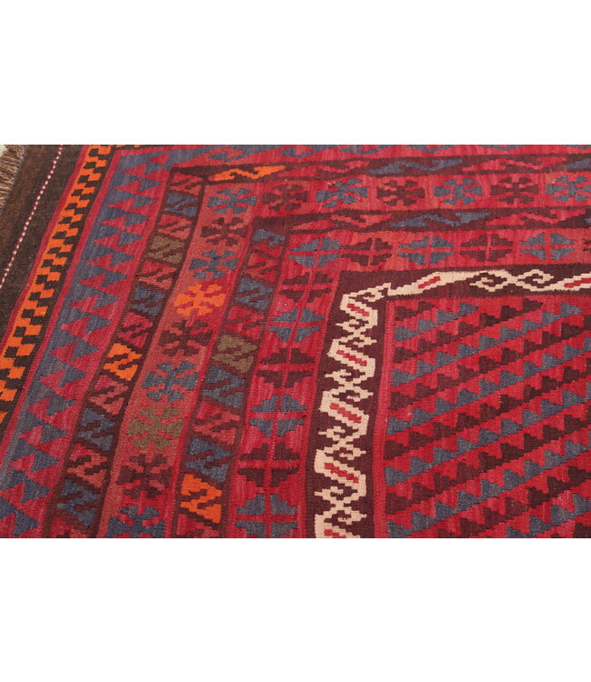 Maimana Handgemaakt Oosters Kelim Wol Vloerkleed  kelim  435x250cm