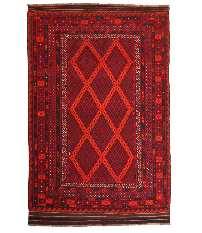 Maimana Handgemaakt Oosters Kelim Wol Vloerkleed  kelim  405x247cm