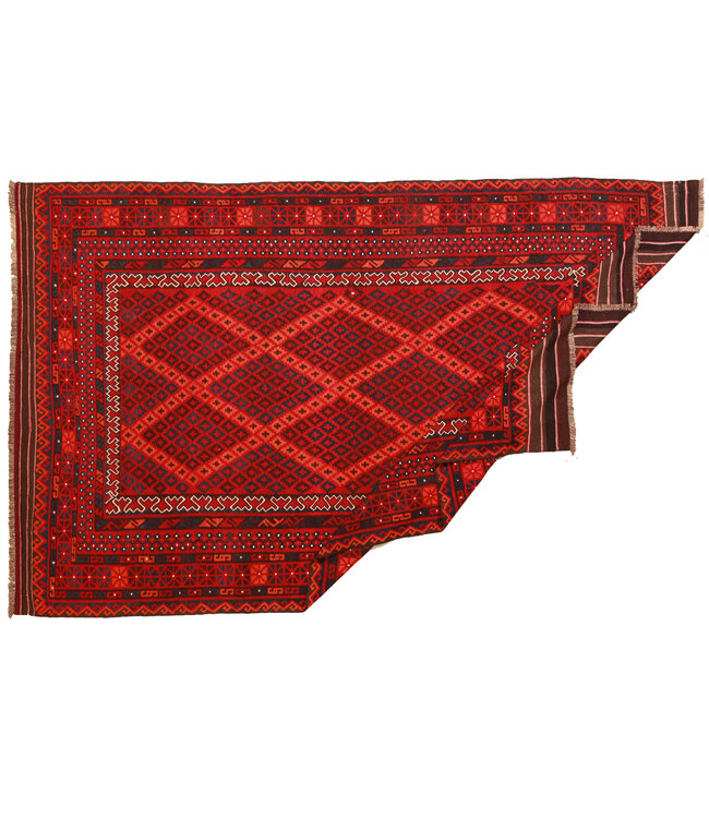 Maimana Handgemaakt Oosters Kelim Wol Vloerkleed  kelim  405x247cm