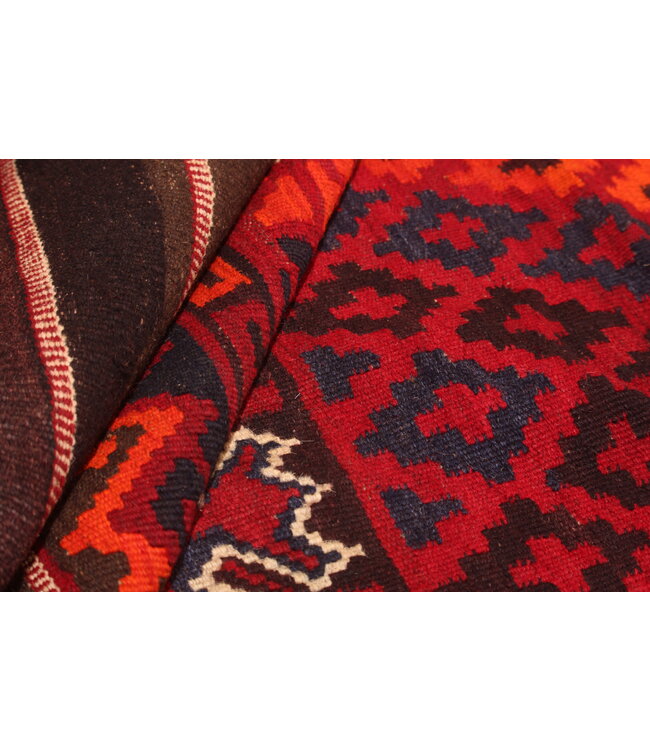 Maimana Hand Woven Afghan Wool Kilim Area Rug 405x247cm