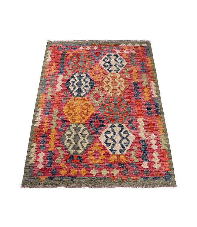 172x125 cm Handwoven Traditional Kelim Area Rug Wool Carpet