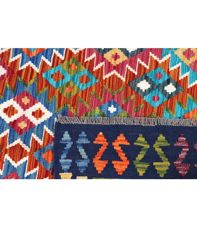 196x132 cm Handgewebter Traditioneller Kelim Teppich Woll