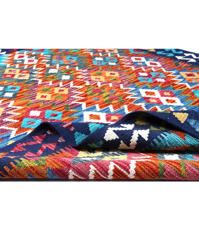 196x132 cm Handgewebter Traditioneller Kelim Teppich Woll