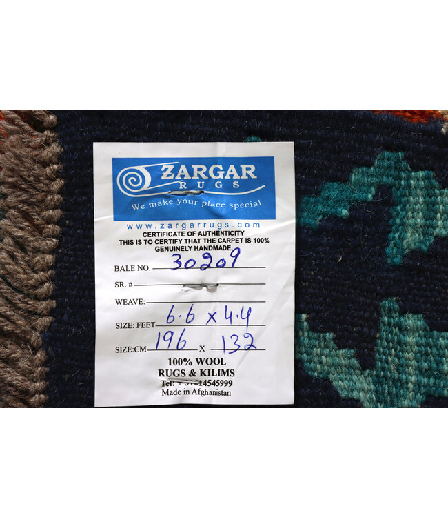 196x132 cm Handwoven Traditional Kelim Area Rug Wool Carpet