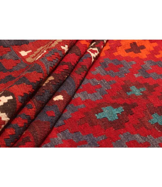 468x258 cm  Vintage-Kelim im alten Stil Handgewebter Kelim-Teppich Maimana