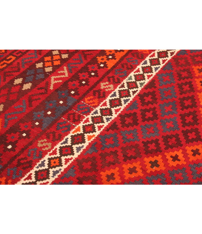 468x258 cm  Vintage-Kelim im alten Stil Handgewebter Kelim-Teppich Maimana