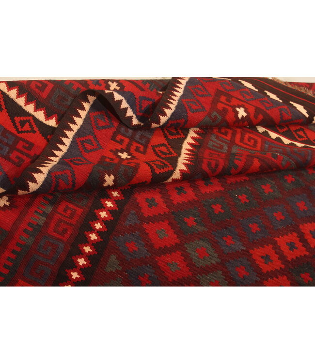 337x265 cm  Vintage-Kelim im alten Stil Handgewebter Kelim-Teppich Maimana