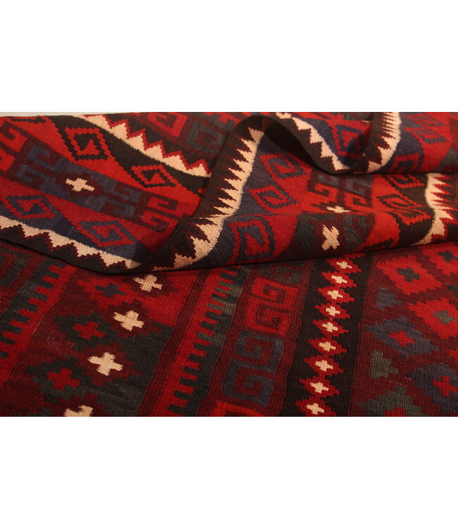 337x265 cm  Oude stijl vintage kelim Handgeweven Kelim tapijt Maimana