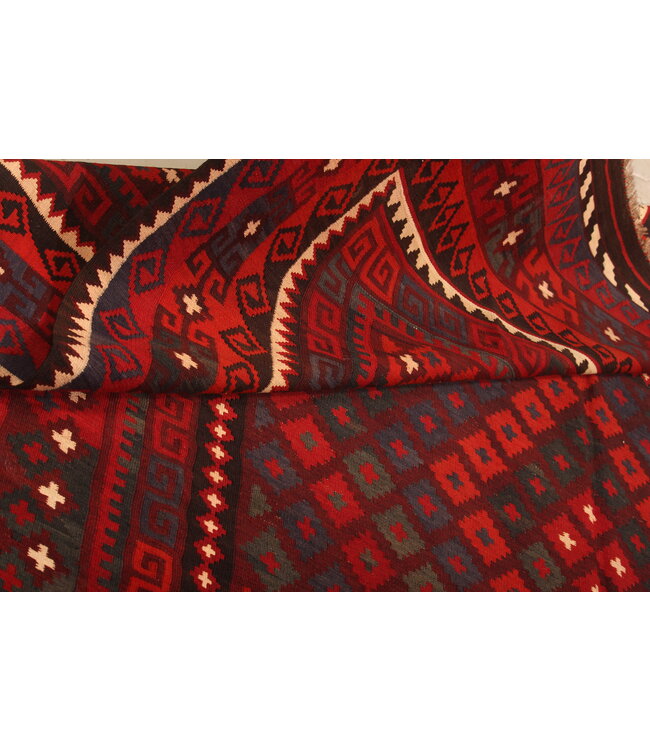 337x265 cm  Vintage-Kelim im alten Stil Handgewebter Kelim-Teppich Maimana