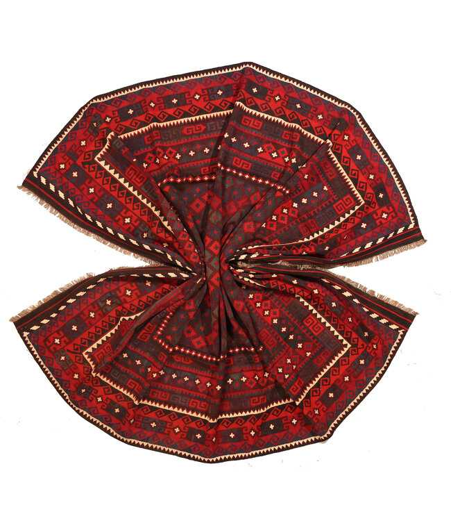 337x265 cm  Vintage-Kelim im alten Stil Handgewebter Kelim-Teppich Maimana