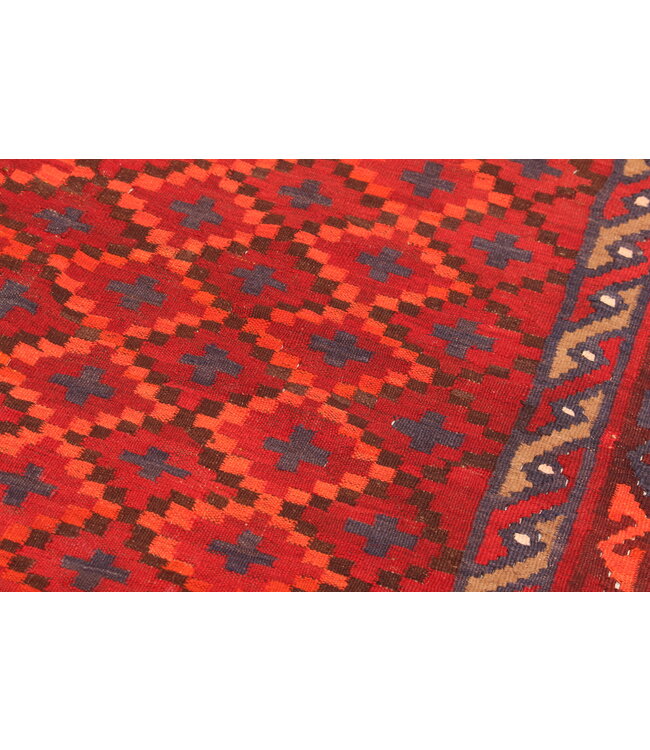 352x242 cm  Vintage-Kelim im alten Stil Handgewebter Kelim-Teppich Maimana