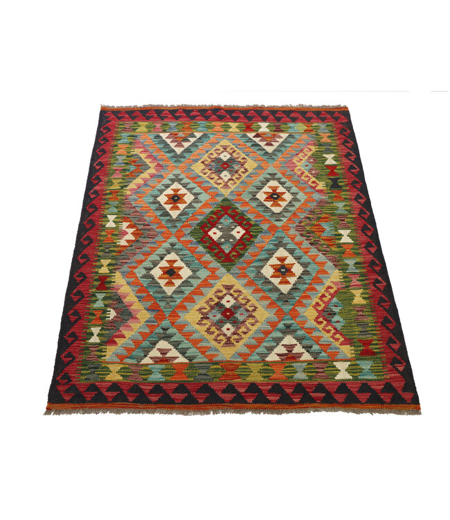 164x127 cm Handgewebter Traditioneller Kelim Teppich Woll