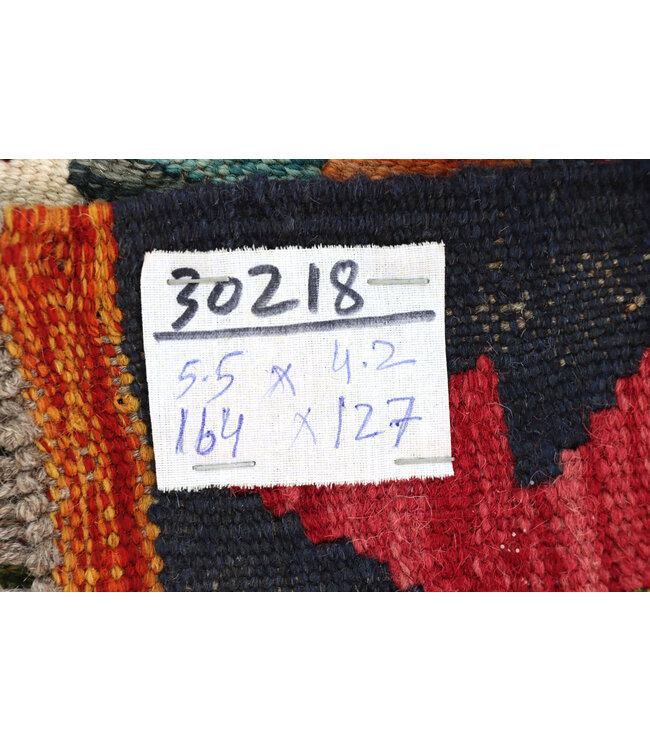 164x127 cm Handgewebter Traditioneller Kelim Teppich Woll