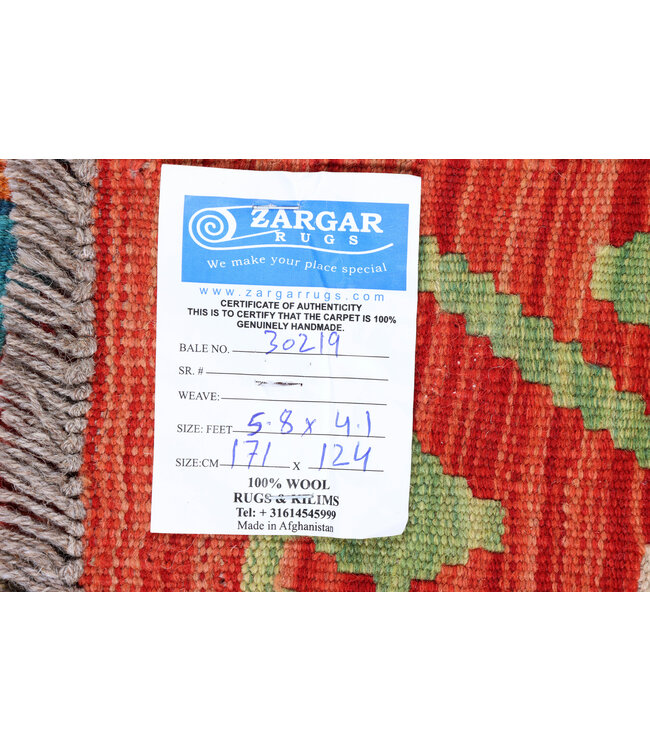 171x124 cm Handwoven Traditional Kelim Area Rug Wool Carpet