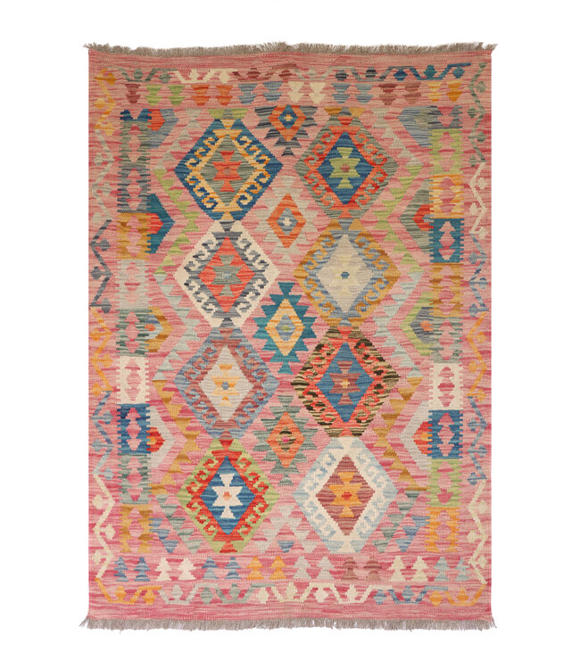 167x120 cm Handgewebter Traditioneller Kelim Teppich Woll