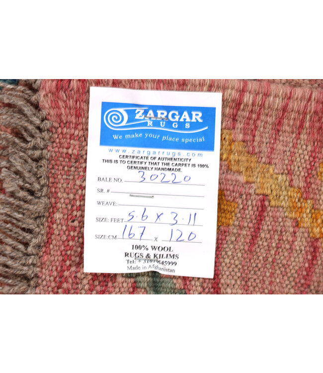 167x120 cm Handgewebter Traditioneller Kelim Teppich Woll