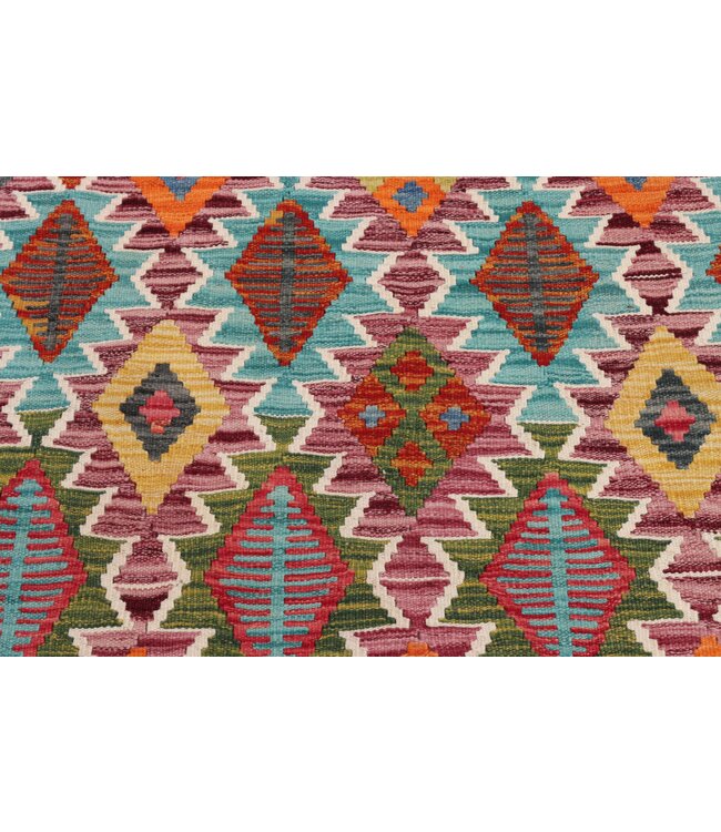 200x129 cm Handgewebter Traditioneller Kelim Teppich Woll