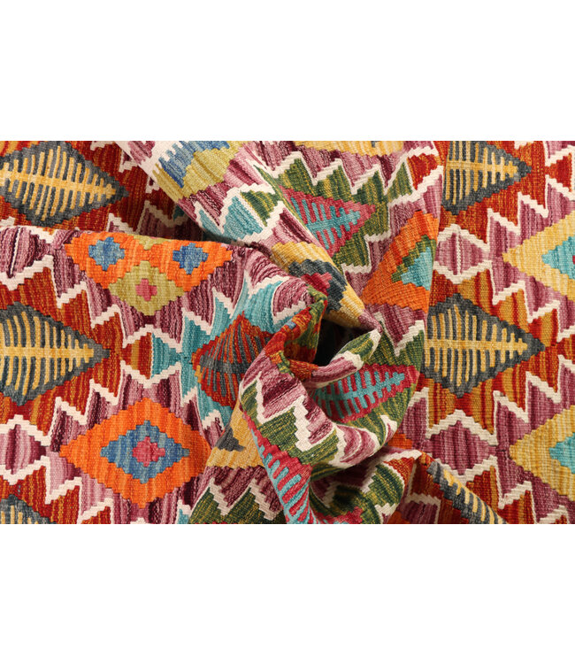 200x129 cm Handgewebter Traditioneller Kelim Teppich Woll