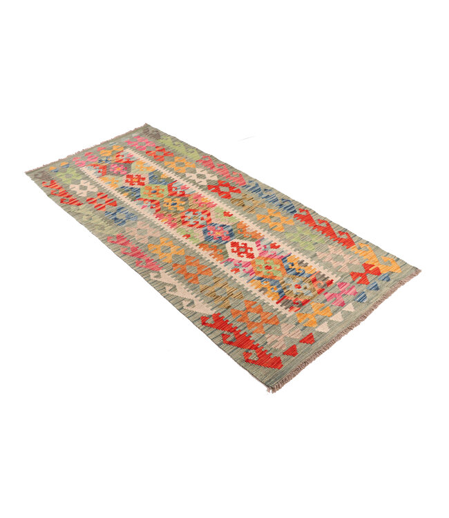 195x87 cm Handwoven Kelim Runner Wool Rug