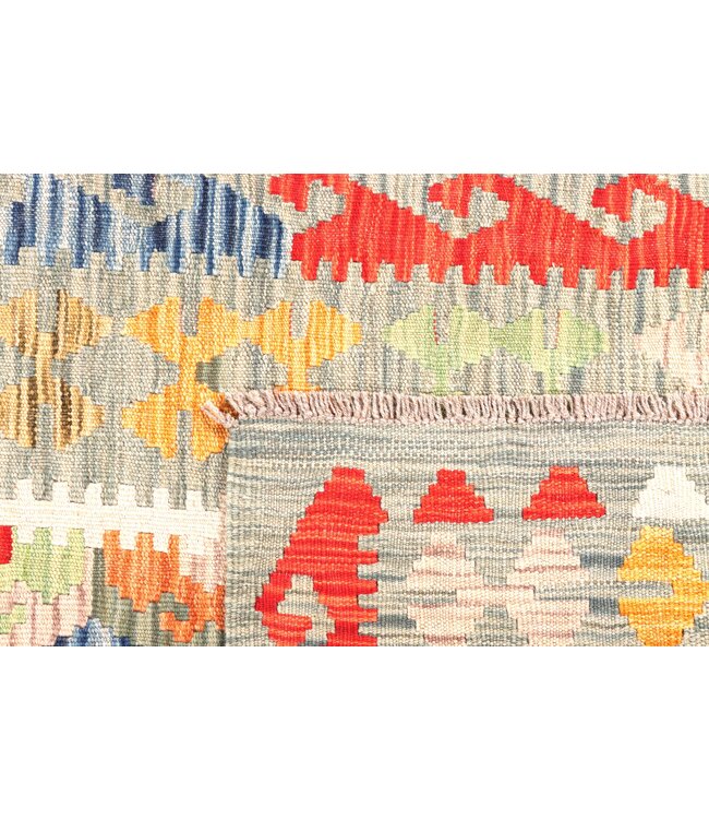 195x87 cm Handgewebter Kelim Läufer  Wollteppich