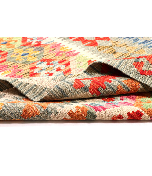 195x87 cm Handwoven Kelim Runner Wool Rug