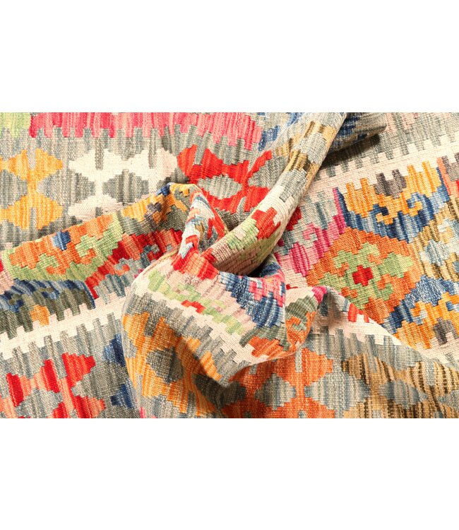 195x87 cm Handwoven Kelim Runner Wool Rug