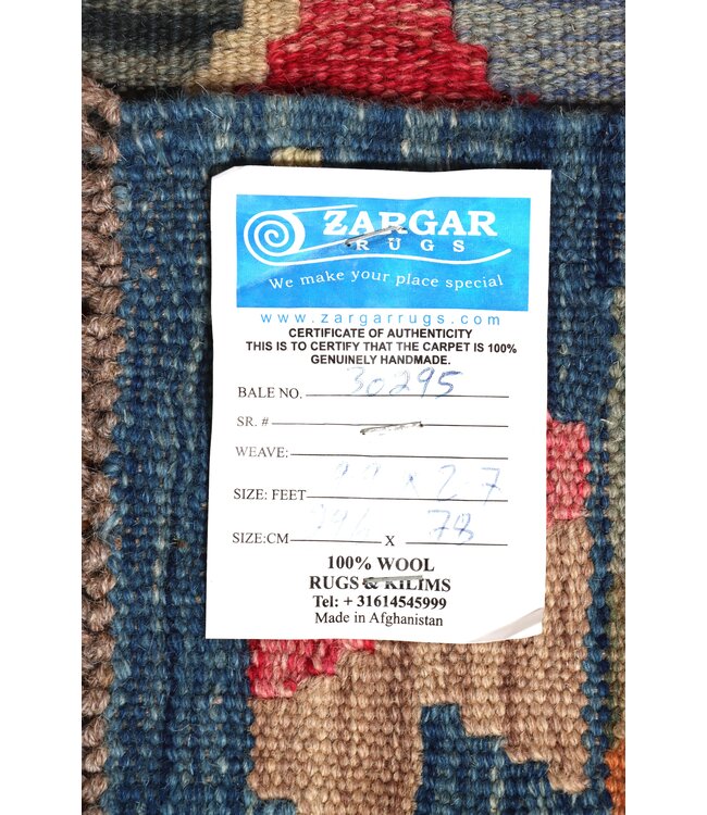 296x78 cm Handwoven Kelim Runner Wool Rug