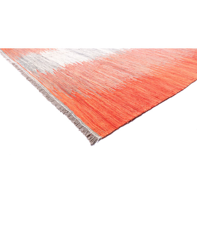 208x160 cm Handgewebter Moderner  Woll-Kelim-Teppich