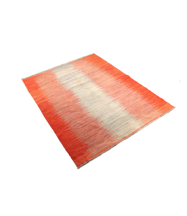 208x160 cm Handgewebter Moderner  Woll-Kelim-Teppich