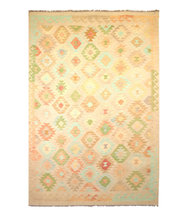 297x191 cm Handgewebter Traditioneller Kelim Teppich Woll