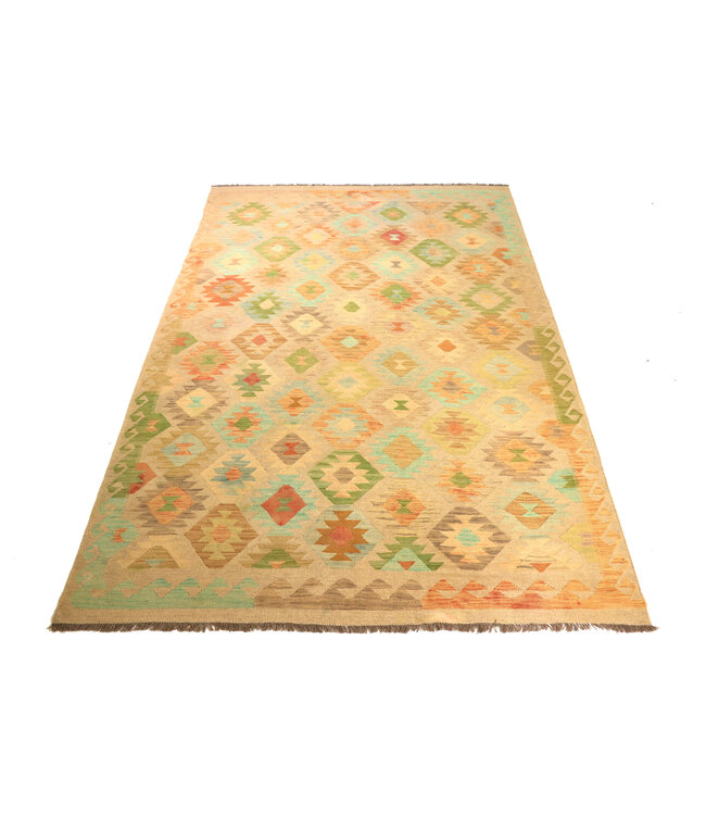 297x191 cm Handwoven Traditional Kelim Area Rug Wool Carpet