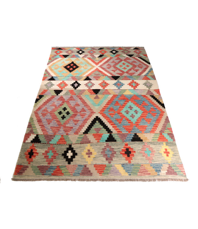 299x193 cm Handwoven Traditional Kelim Area Rug Wool Carpet
