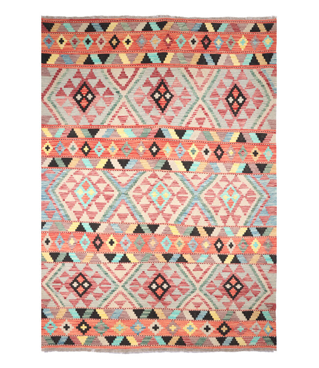 245x177 cm Handgewebter Traditioneller Kelim Teppich Woll