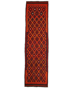 Kelimshop 472x125 cm Vintage-Kelim-Läufer handgewebter wool Kelim Maimana