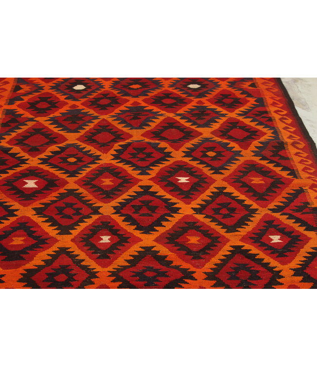 472x125 cm Vintage-Kelim-Läufer handgewebter wool Kelim Maimana