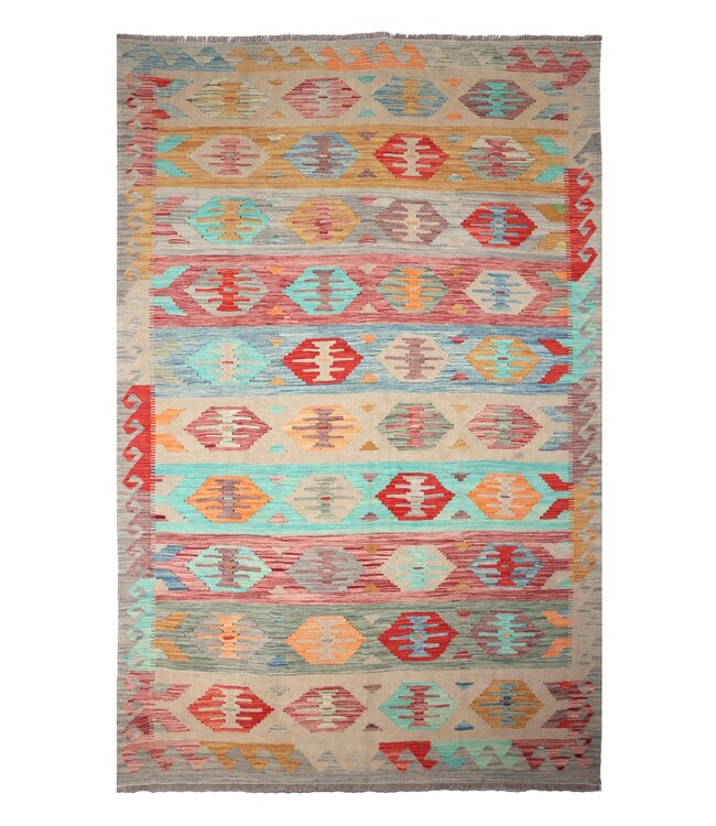 254x171 cm Handwoven Traditional Kelim Area Rug Wool Carpet
