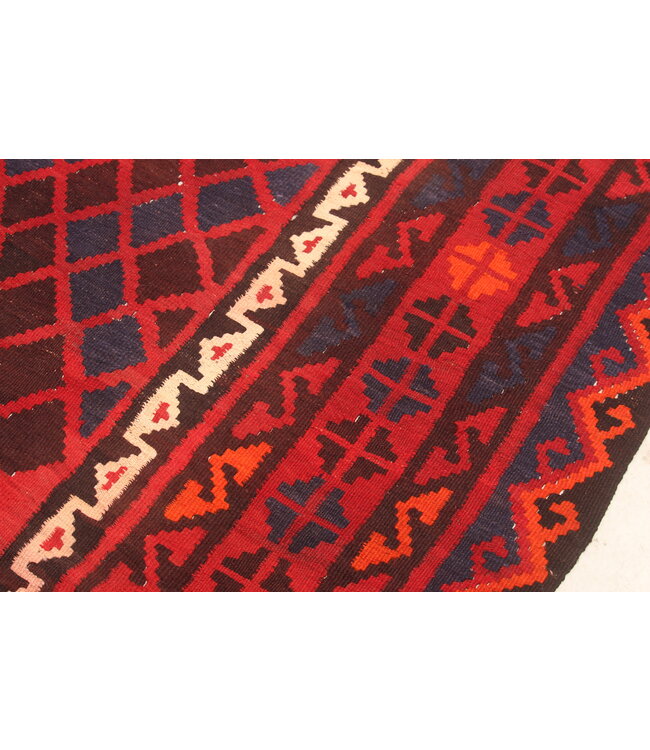 388x250 cm Old style vintage kelim Handwoven Kilim carpet Maimana