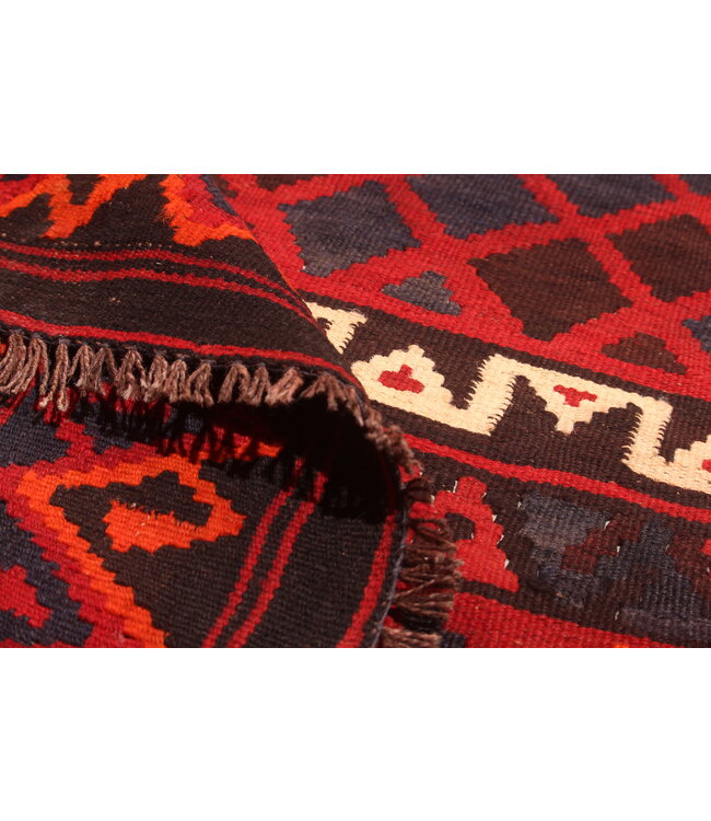 388x250 cm  Vintage-Kelim im alten Stil Handgewebter Kelim-Teppich Maimana