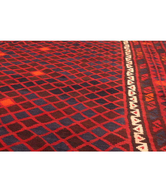 388x250 cm  Vintage-Kelim im alten Stil Handgewebter Kelim-Teppich Maimana