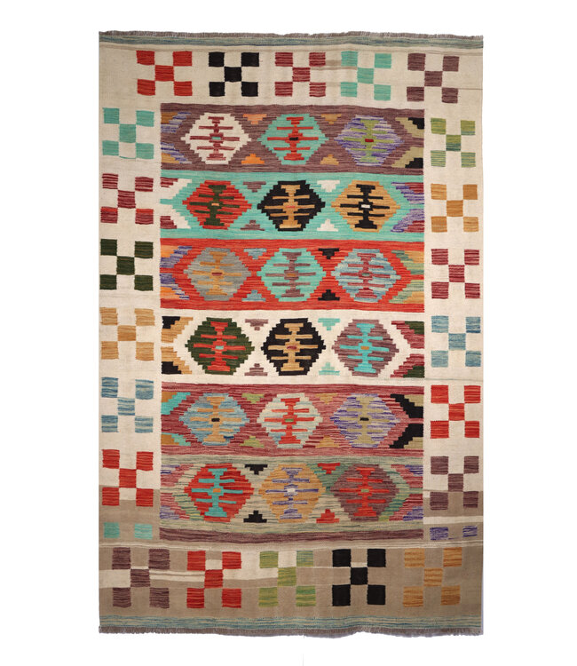 250x170 cm Handwoven Traditional Kelim Area Rug Wool Carpet