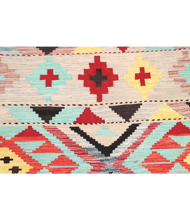 216x156 cm Handgewebter Traditioneller Kelim Teppich Woll