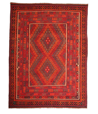 Kelimshop 392x296 cm  Vintage-Kelim im alten Stil Handgewebter Kelim-Teppich Maimana