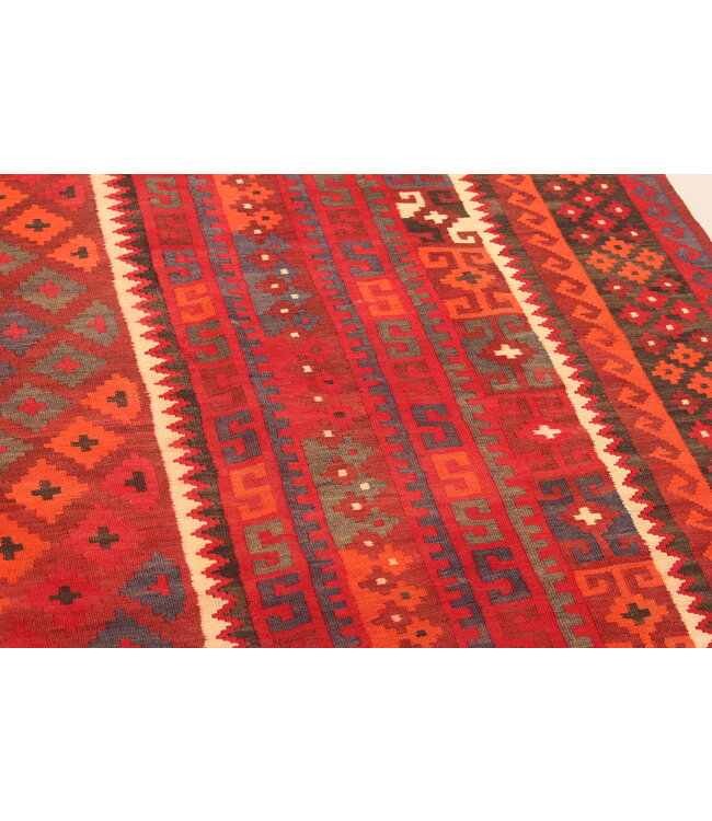 392x296 cm  Vintage-Kelim im alten Stil Handgewebter Kelim-Teppich Maimana