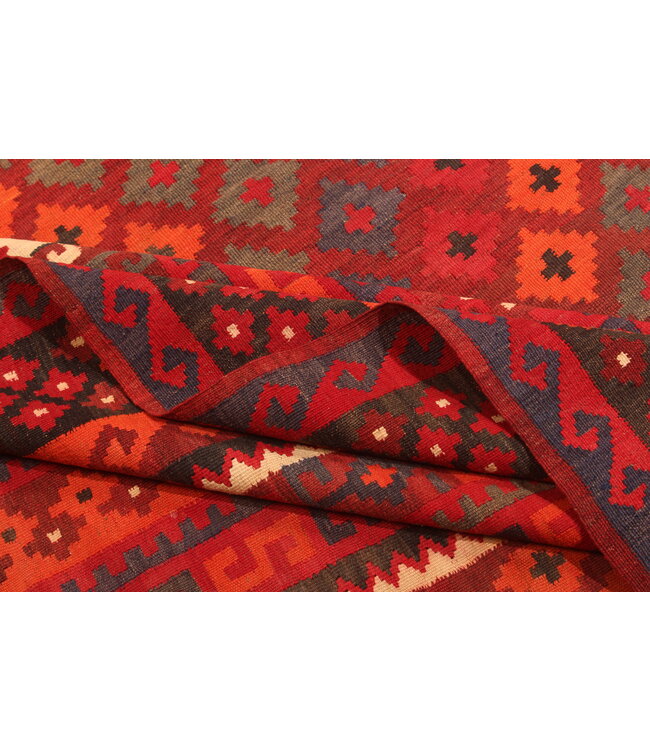 392x296 cm Old style vintage kelim Handwoven Kilim carpet Maimana