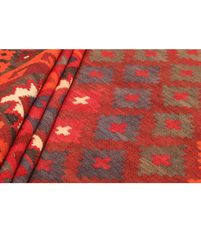 392x296 cm Old style vintage kelim Handwoven Kilim carpet Maimana