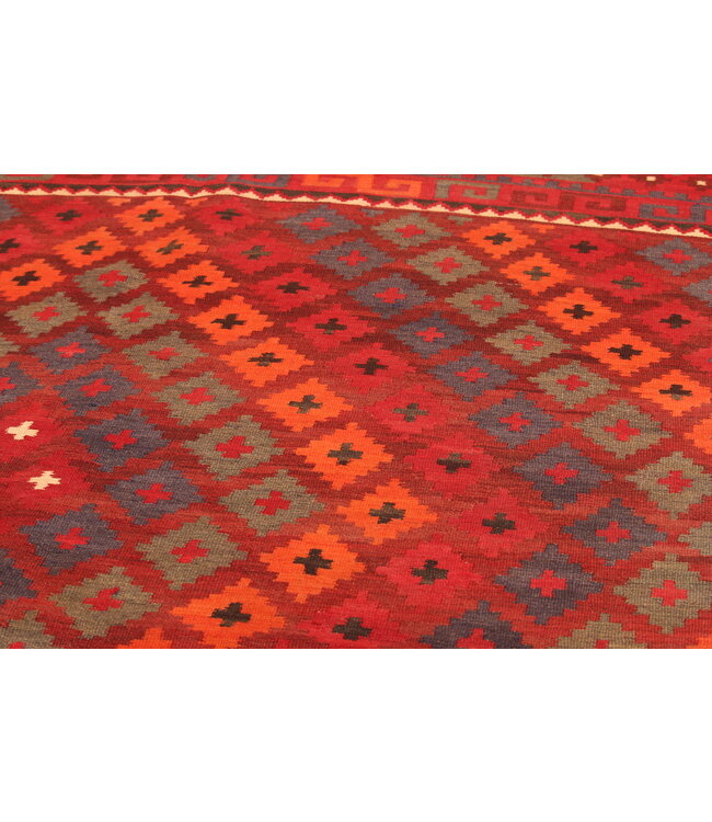 392x296 cm Old style vintage kelim Handwoven Kilim carpet Maimana